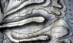 Carte peinte de la partie nord de Pietracorbara dans les rouleaux du Plan terrier