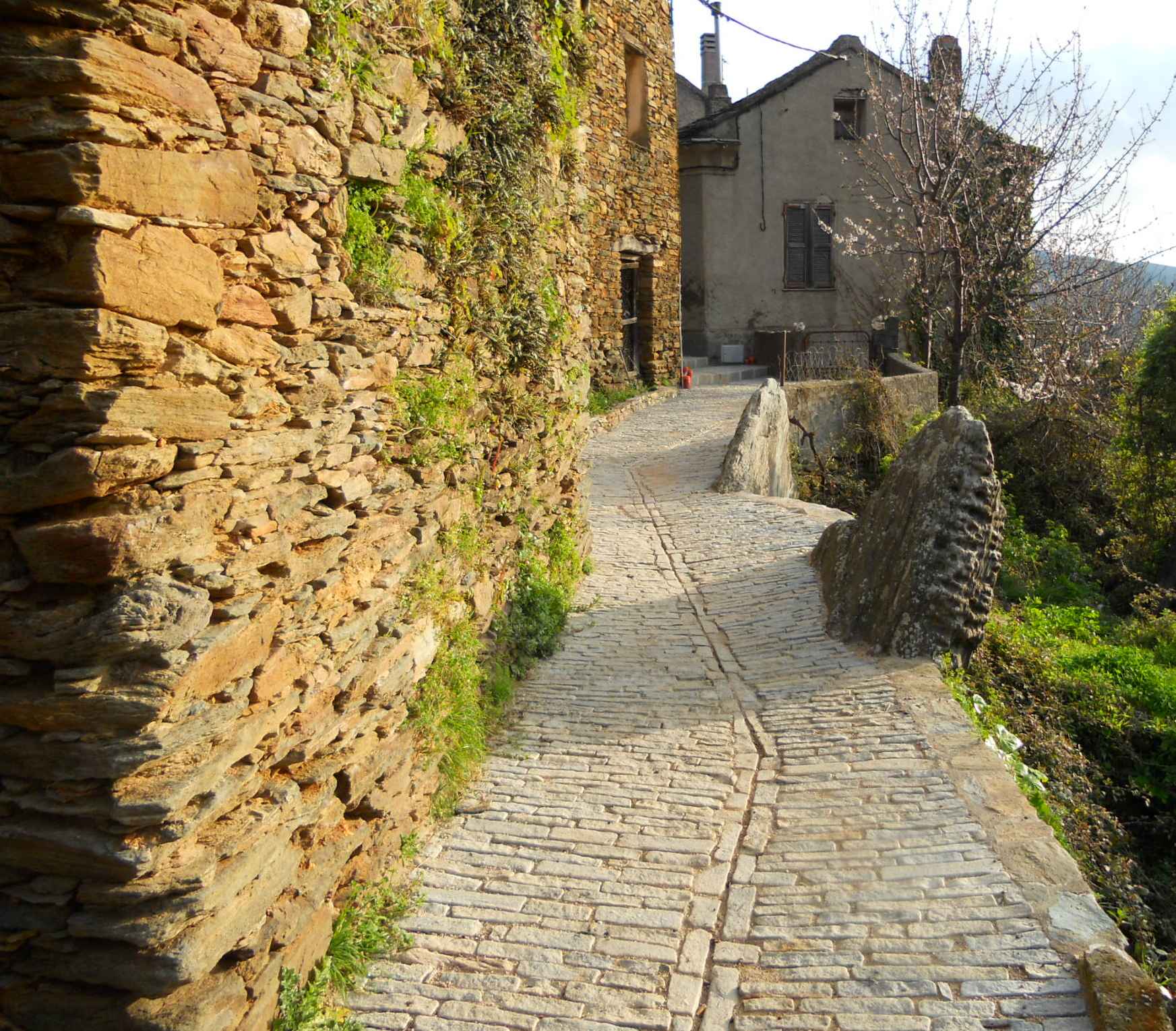 Ruelle pavée à Cortina suttana. Mars 2011. Photo D.A.