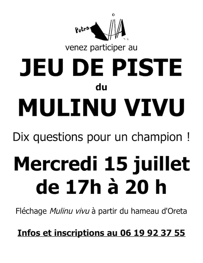 Jeu de piste Mulinu vivu
